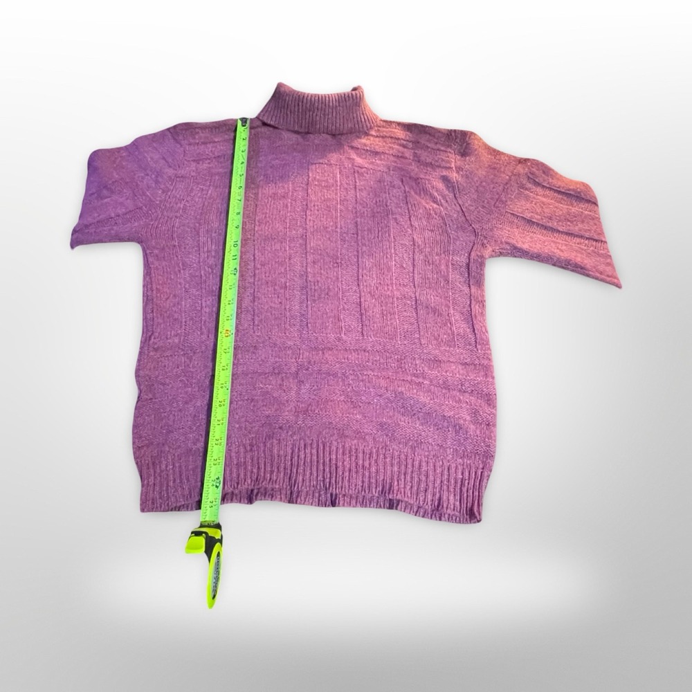 Vintage Barclay Purple Wool Blend Ribbed Turtleneck Sweater Women's - Picture 3 of 5